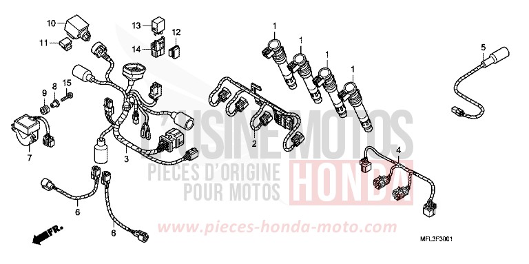 SUB HARNESS (CBR1000RR) for CBR1000RR Fireblade GRAPHITE BLACK (NHB01FA) from 2010